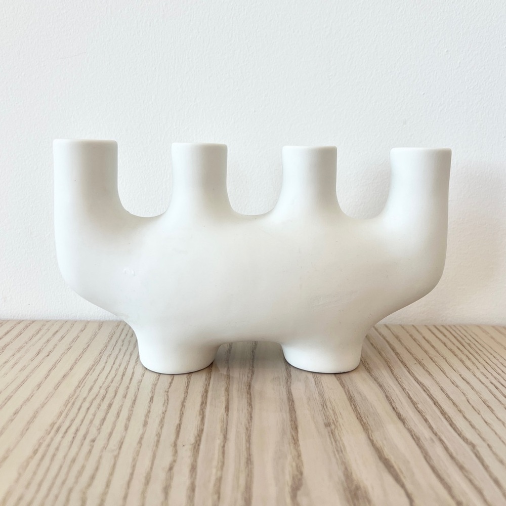 Modern White Ceramic Candle Holder